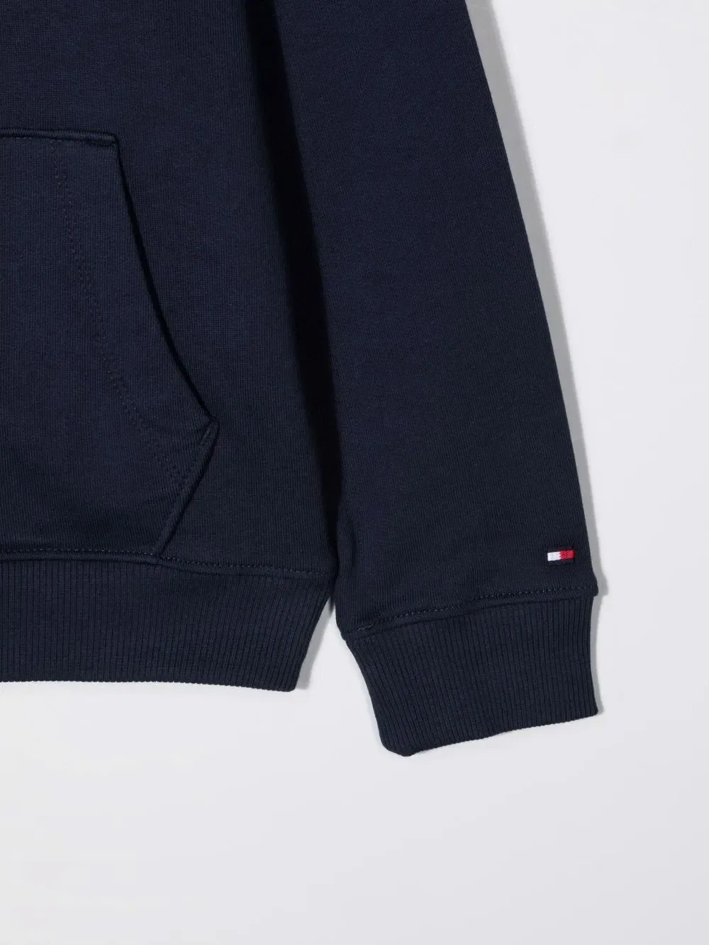 Хлопковая толстовка с вышитым логотипом Tommy Hilfiger Junior, синий — фото 3
