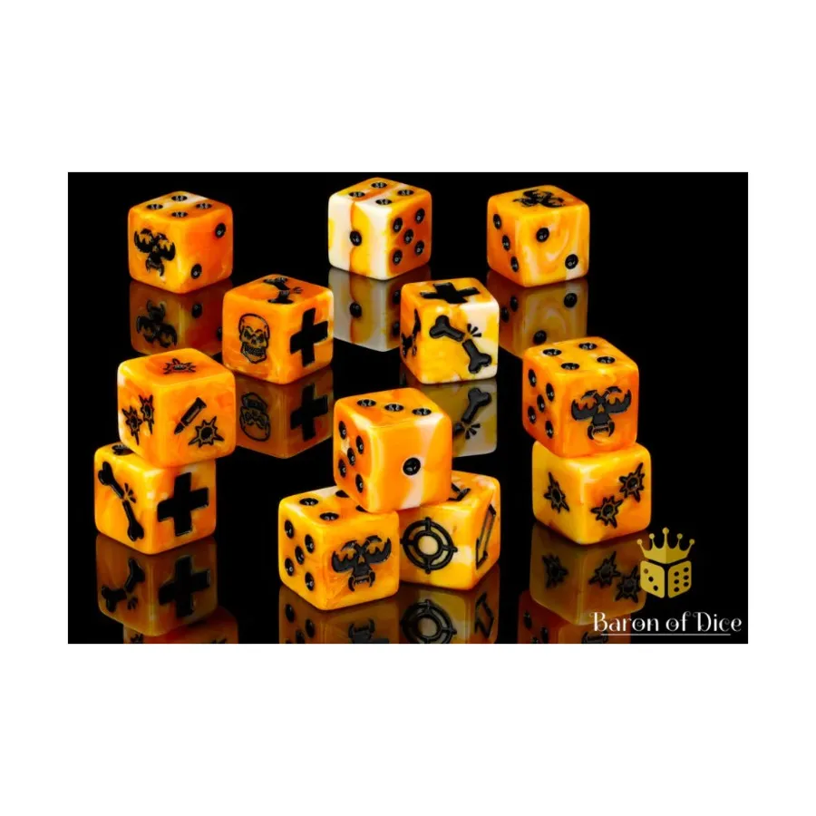 

Набор кубиков «Тигровые полоски» (12), Necromunda Dice (Baron of Dice)