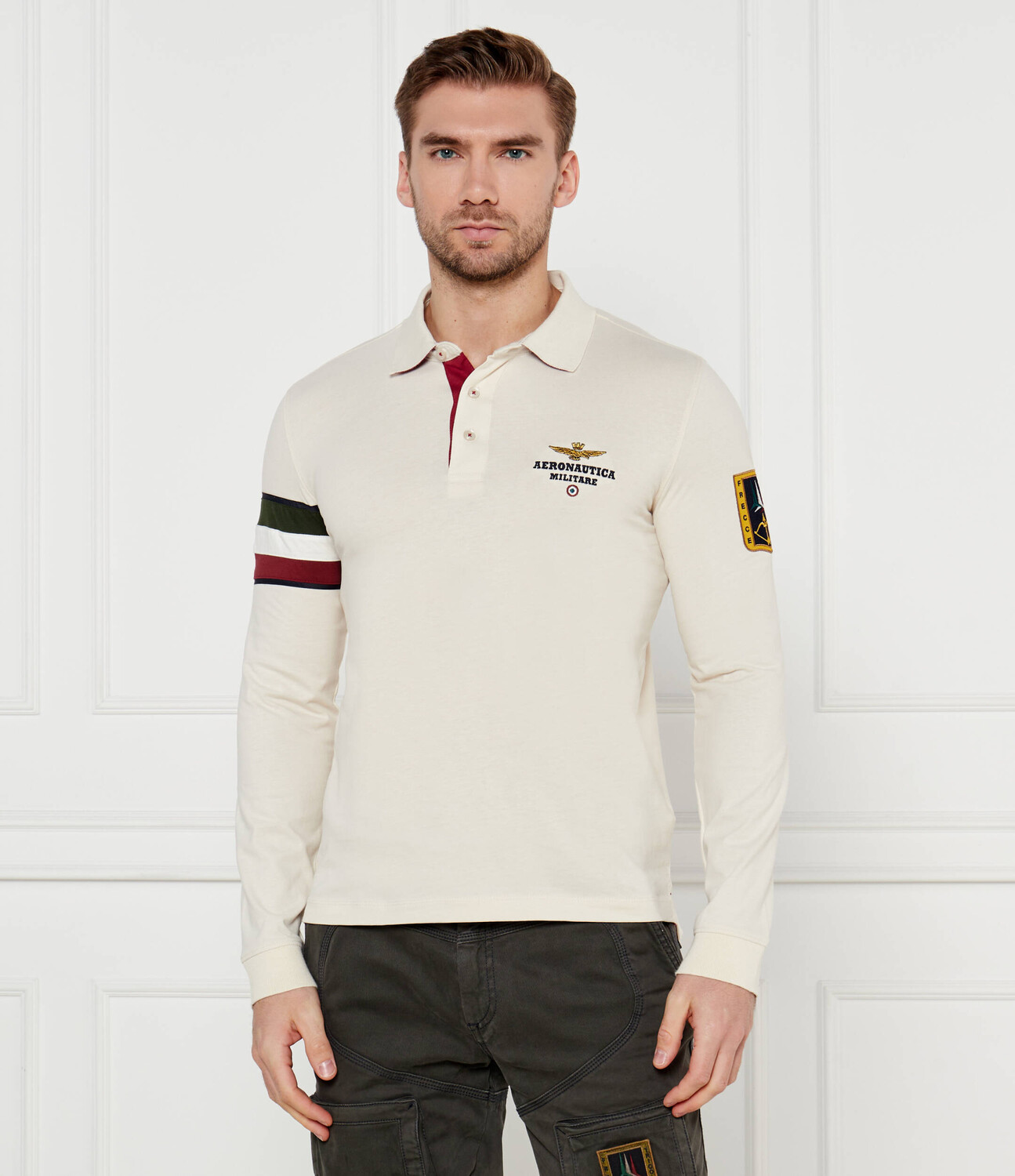 

Поло Aeronautica Militare Regular Fit, кремовый