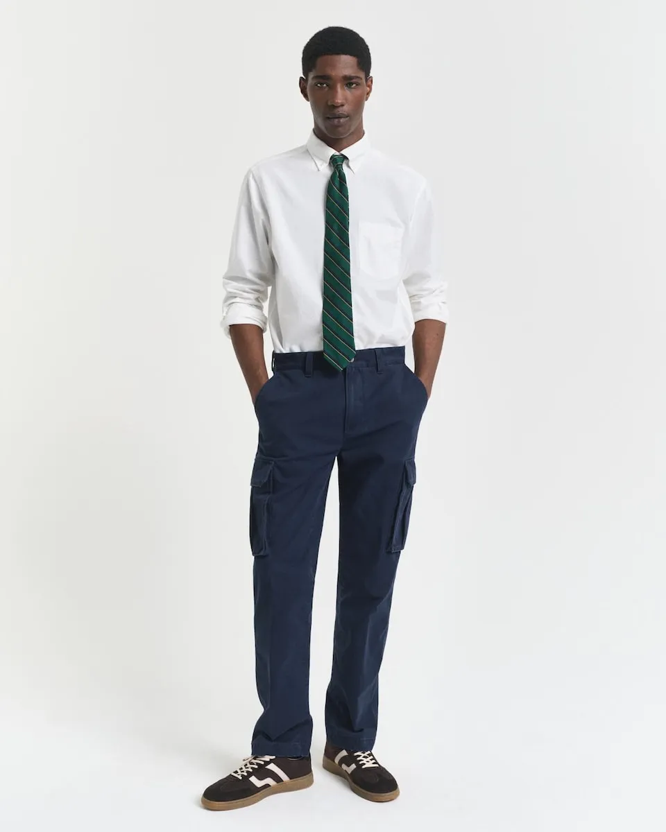 

Мужские брюки-карго обычного кроя из саржевого хлопка Gant, темно-синий