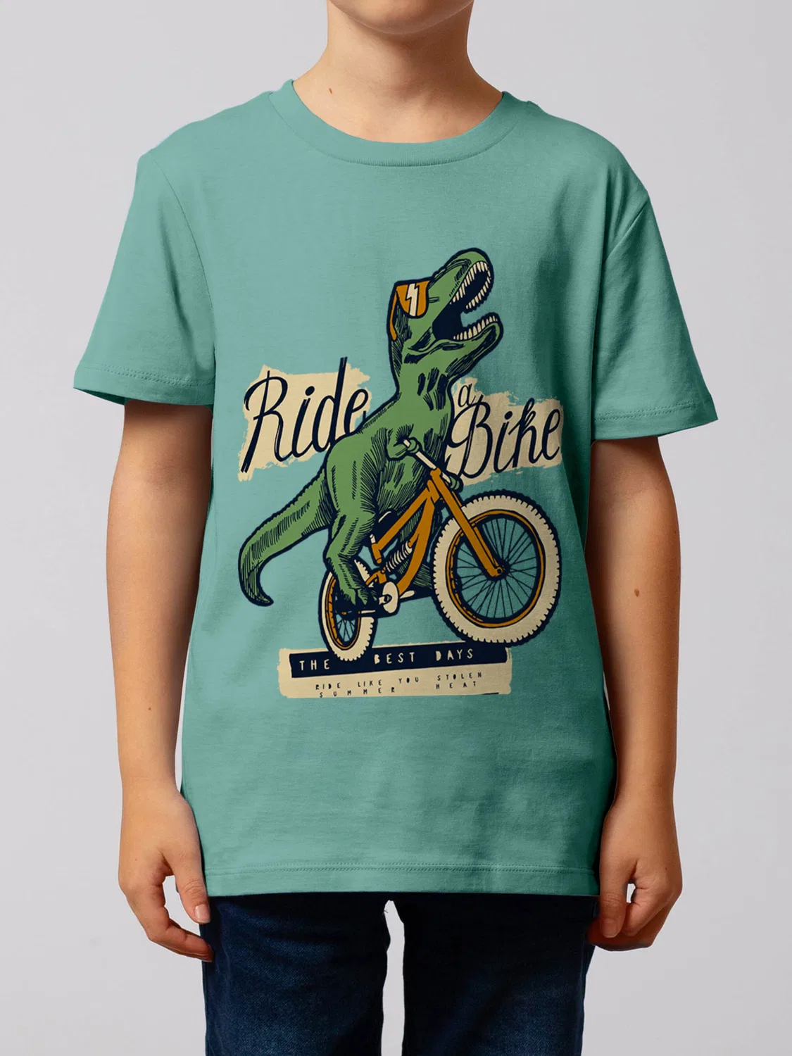 Футболка 'T-Rex Fahrrad' Watabout.Kids, Turquoise — фото 2
