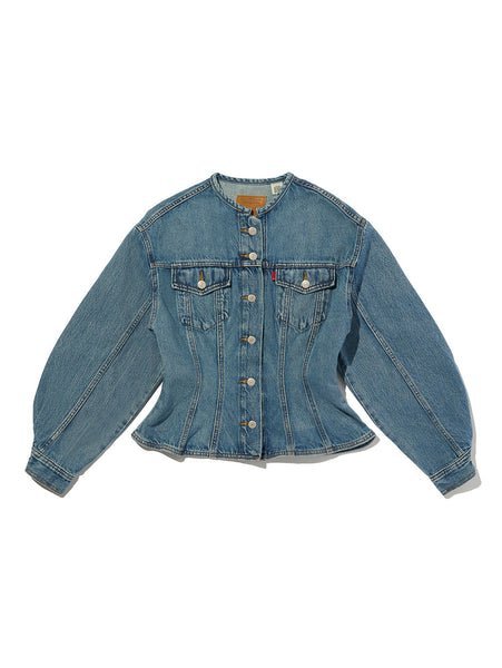 Куртка дальнобойщика SCULPTED Levi's, Medium Indigo - Worn In — фото 4