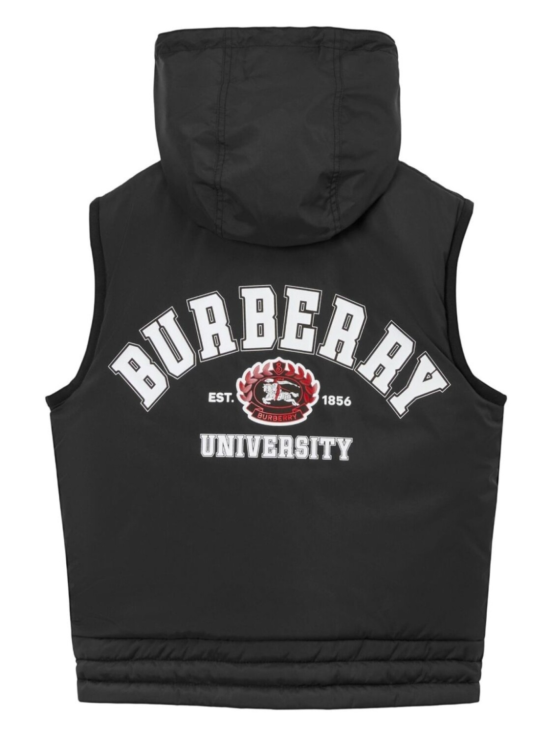 

Burberry Kids стеганый жилет College-Graphic, черный