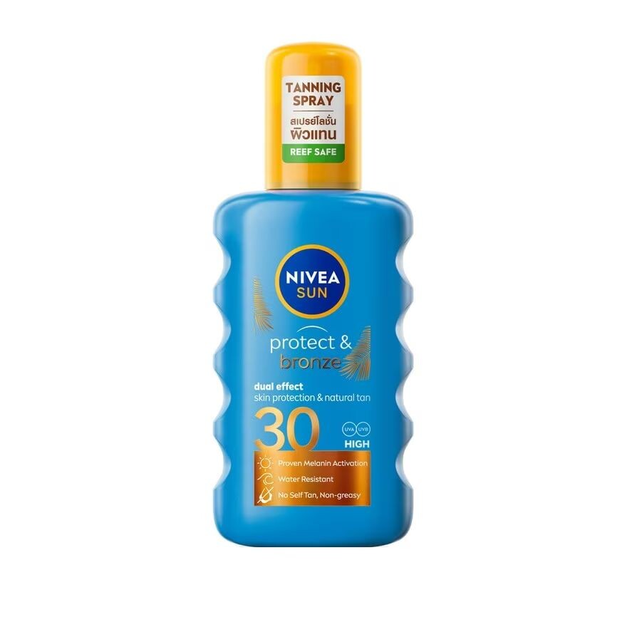 

Nivea NIVEA Sun Protect Bronze SPF30 200 мл. สเปรย์ปบผิวกาย, Light Blue