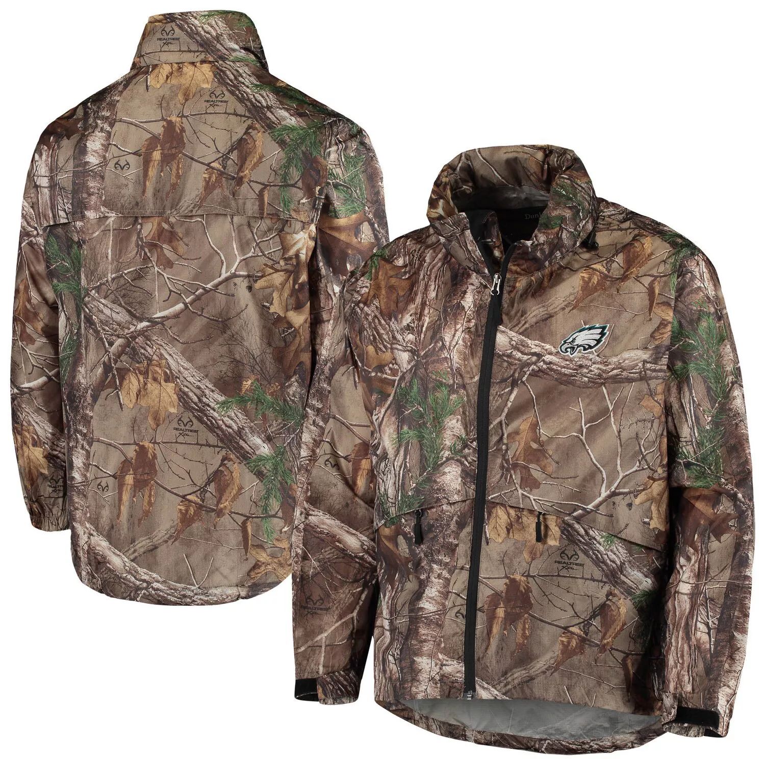 

Мужская водонепроницаемая складная куртка с молнией во всю длину Dunbrooke Realtree Camo Philadelphia Eagles Circle Sportsman