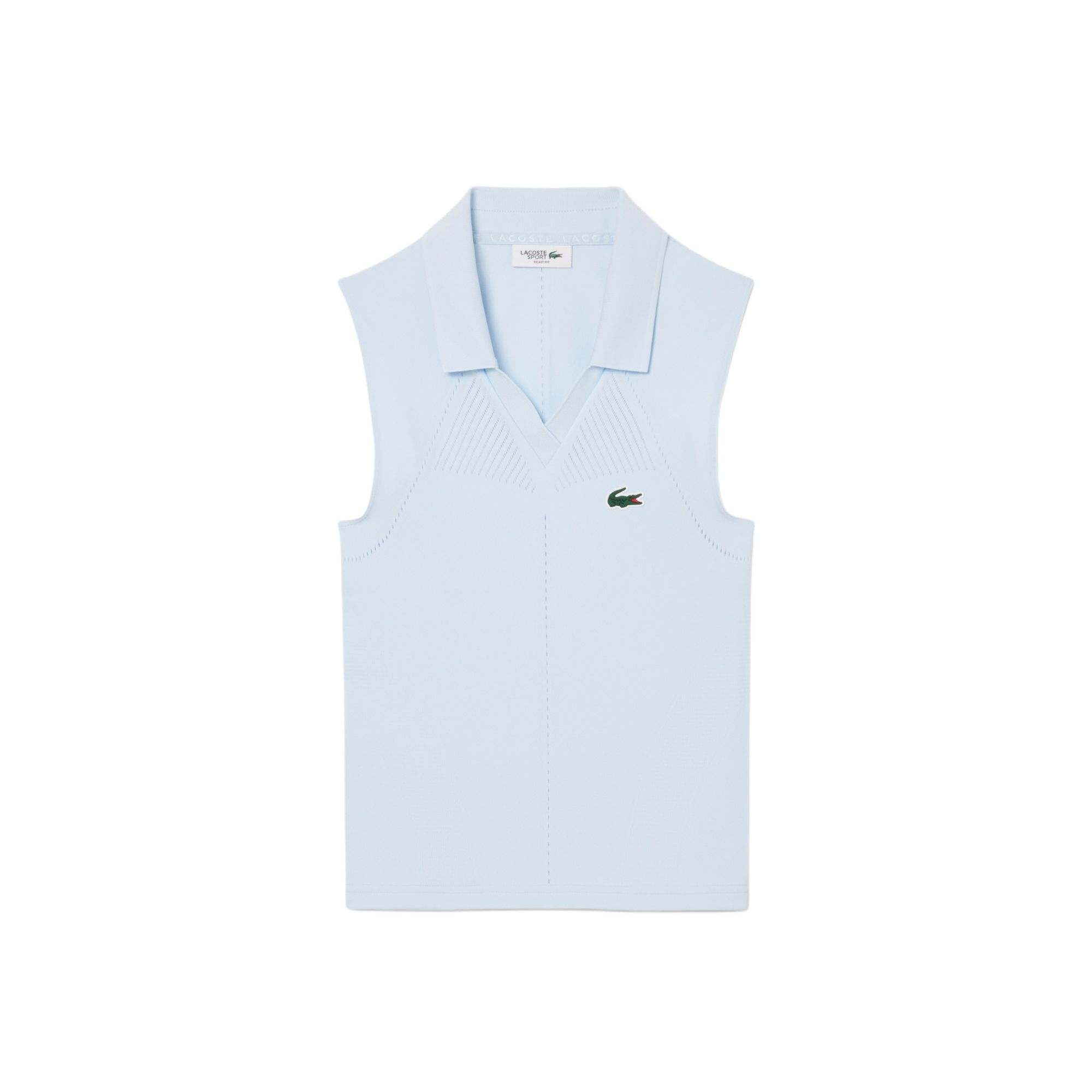 

Рубашка-поло V neck Logo appliqué Top LACOSTE, светло-голубой
