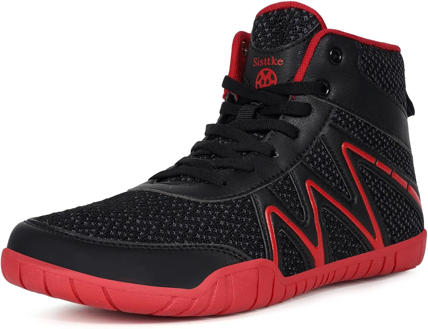 

Борцовки Мужские Боксерские Кроссовки для Фитнеса Подошва с Нулевым Каблуком Sisttke, черный/красный