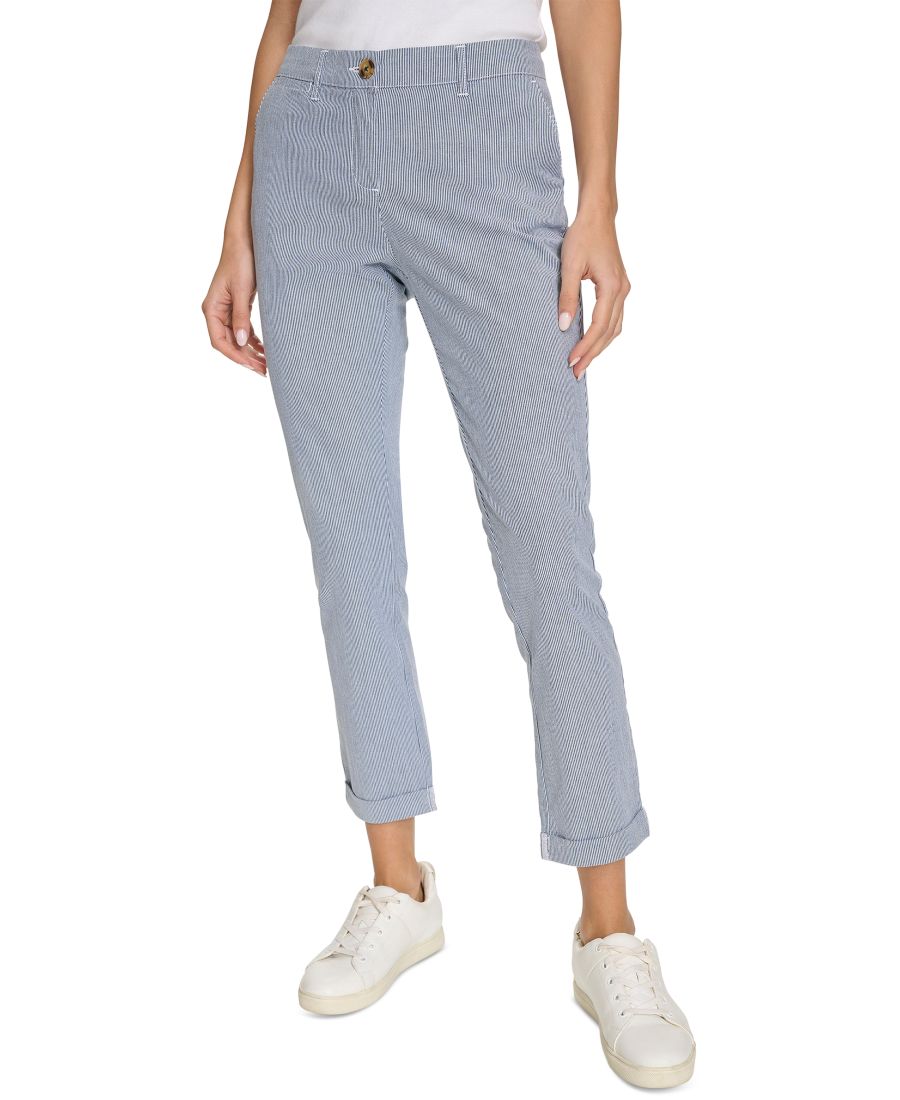 

Женские брюки-чиносы Montauk средней посадки прямого кроя Nautica Jeans, Blue/white