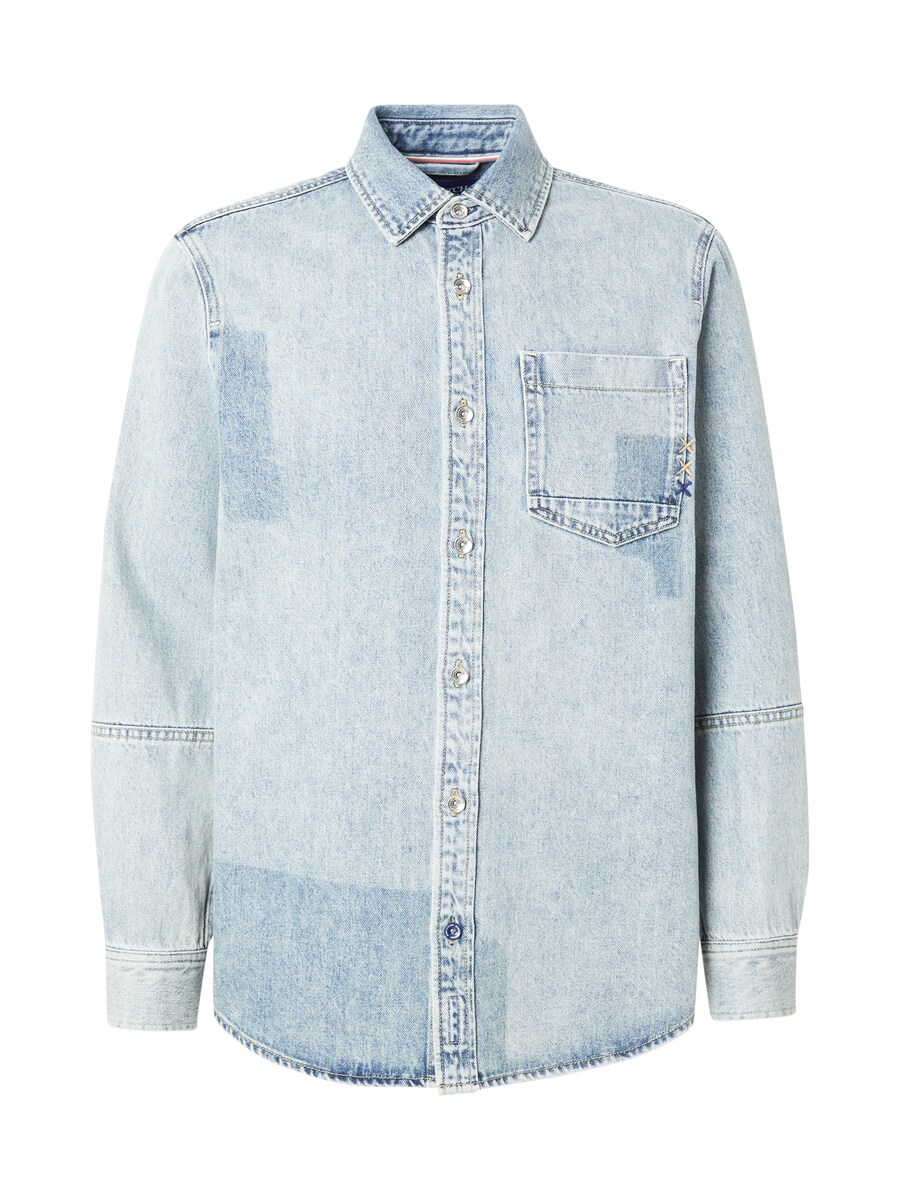 

Рубашка на пуговицах классического кроя SCOTCH & SODA Art from t, синий деним