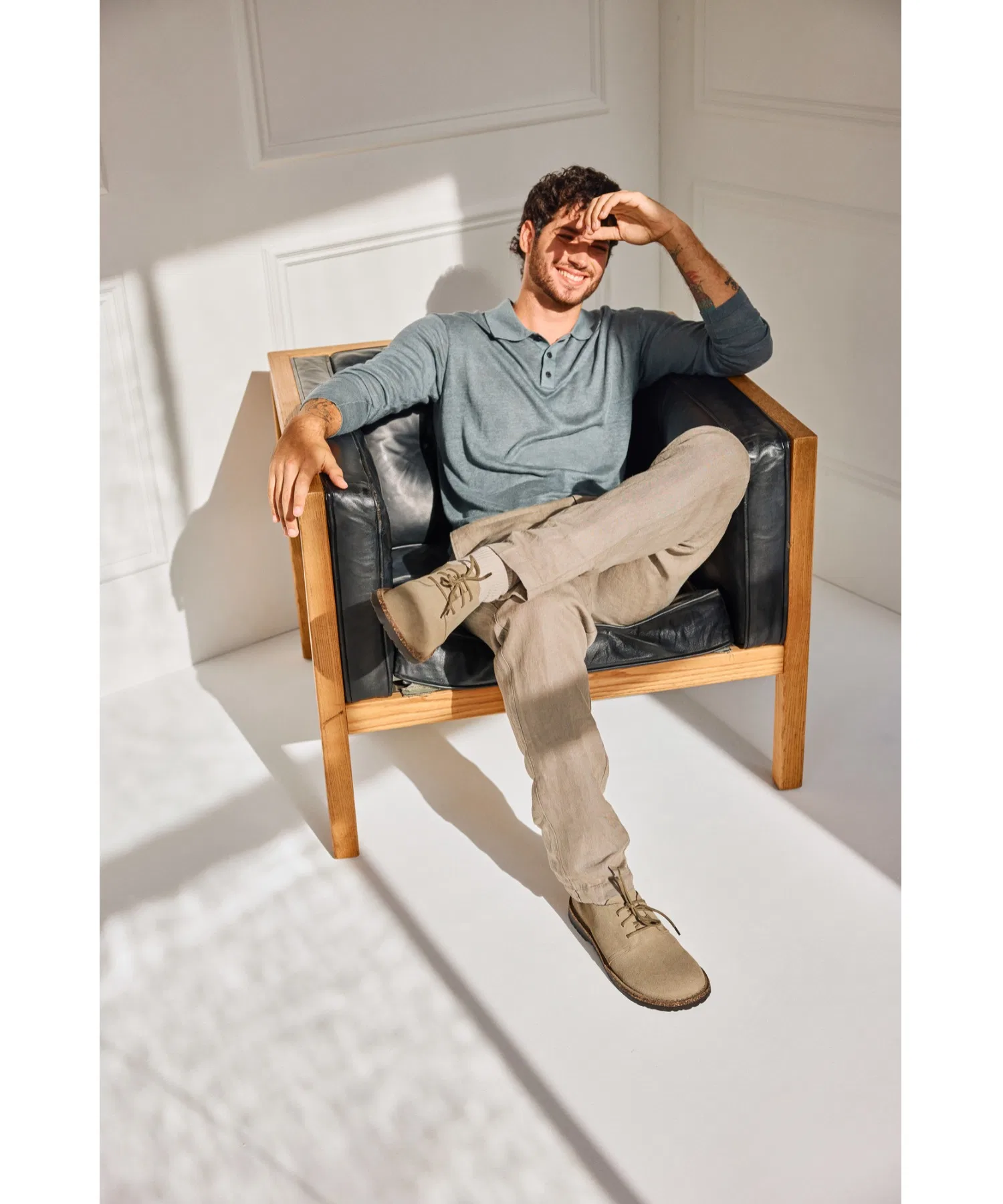 Унисекс мокасины из замши BIRKENSTOCK Uppsala Low Faded Khaki — фото 4