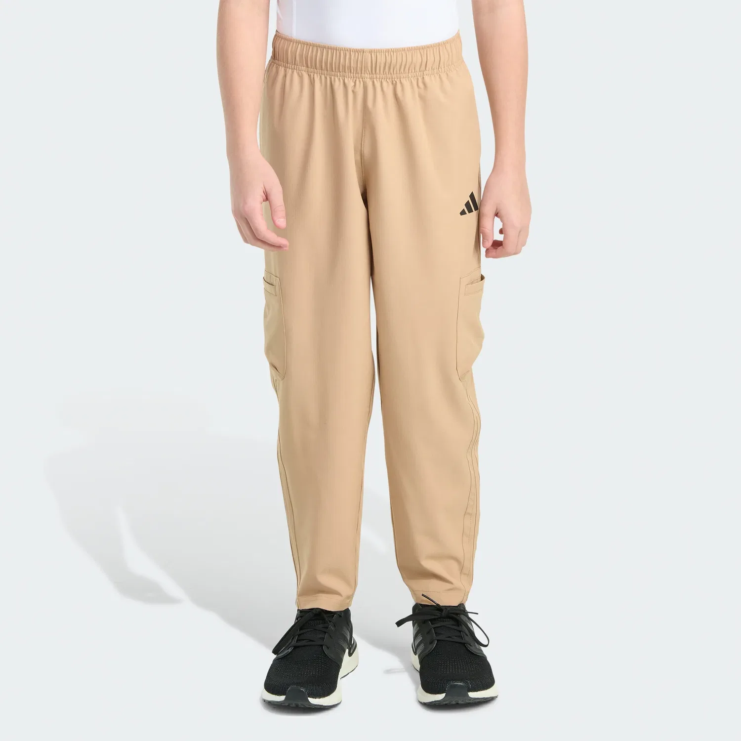 Детские брюки-карго adidas из тканого рипстопа с эластичным поясом, Sandstone