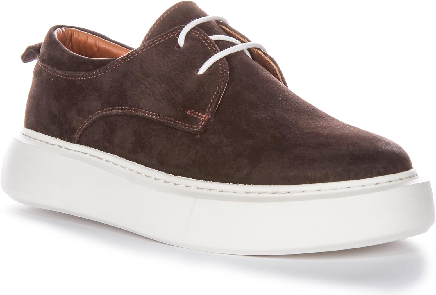 

Мужские элегантные повседневные туфли-лодочки JUSTINREESS ENGLAND Earl из нубуковой кожи с мягкой стелькой, шоколадно-коричневые