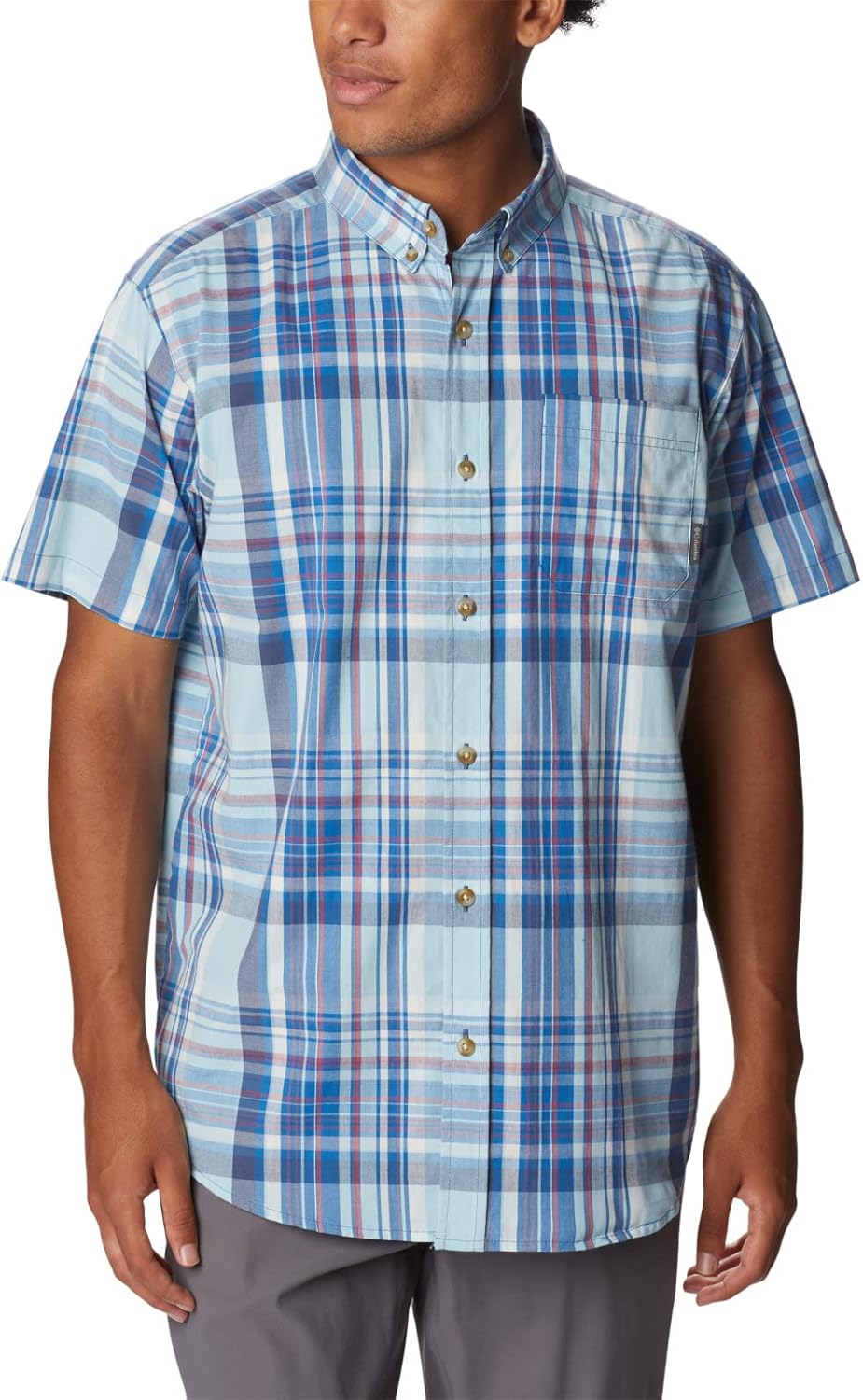 

Columbia мужская рубашка Rapid Rivers II с коротким рукавом, Bright Indigo Multi Plaid