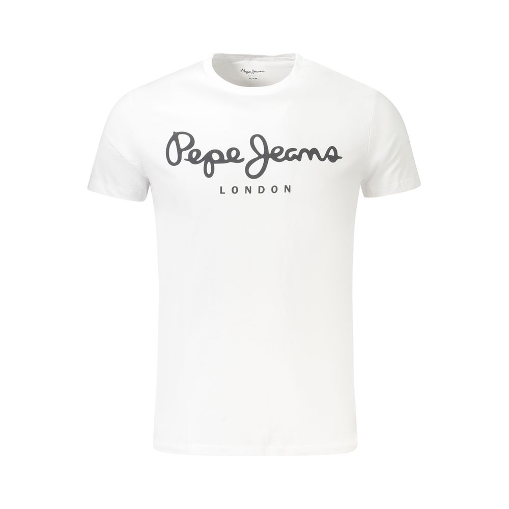 

Белая хлопковая мужская футболка Pepe Jeans, белый