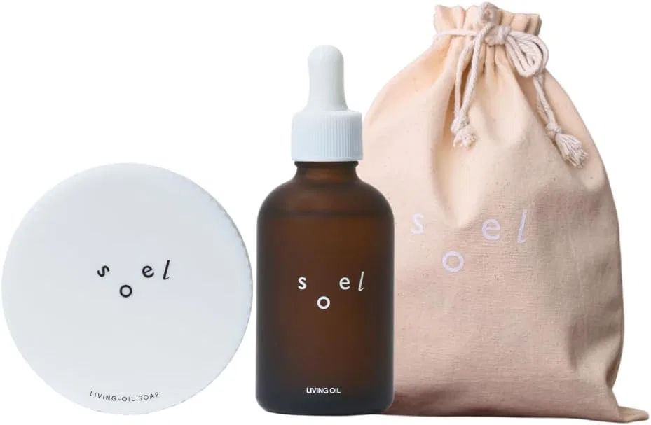 Набор для ухода за кожей Soel LIVING-OIL 2 YOU, Hajimemasite Set, мыло для лица и масло, зеленый чай