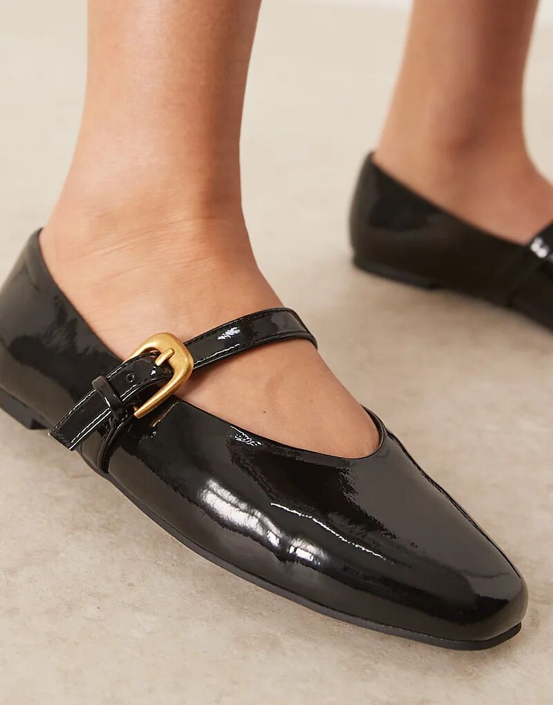 Балетки Leah Mary Jane от ASOS DESIGN из черного лака — фото 2