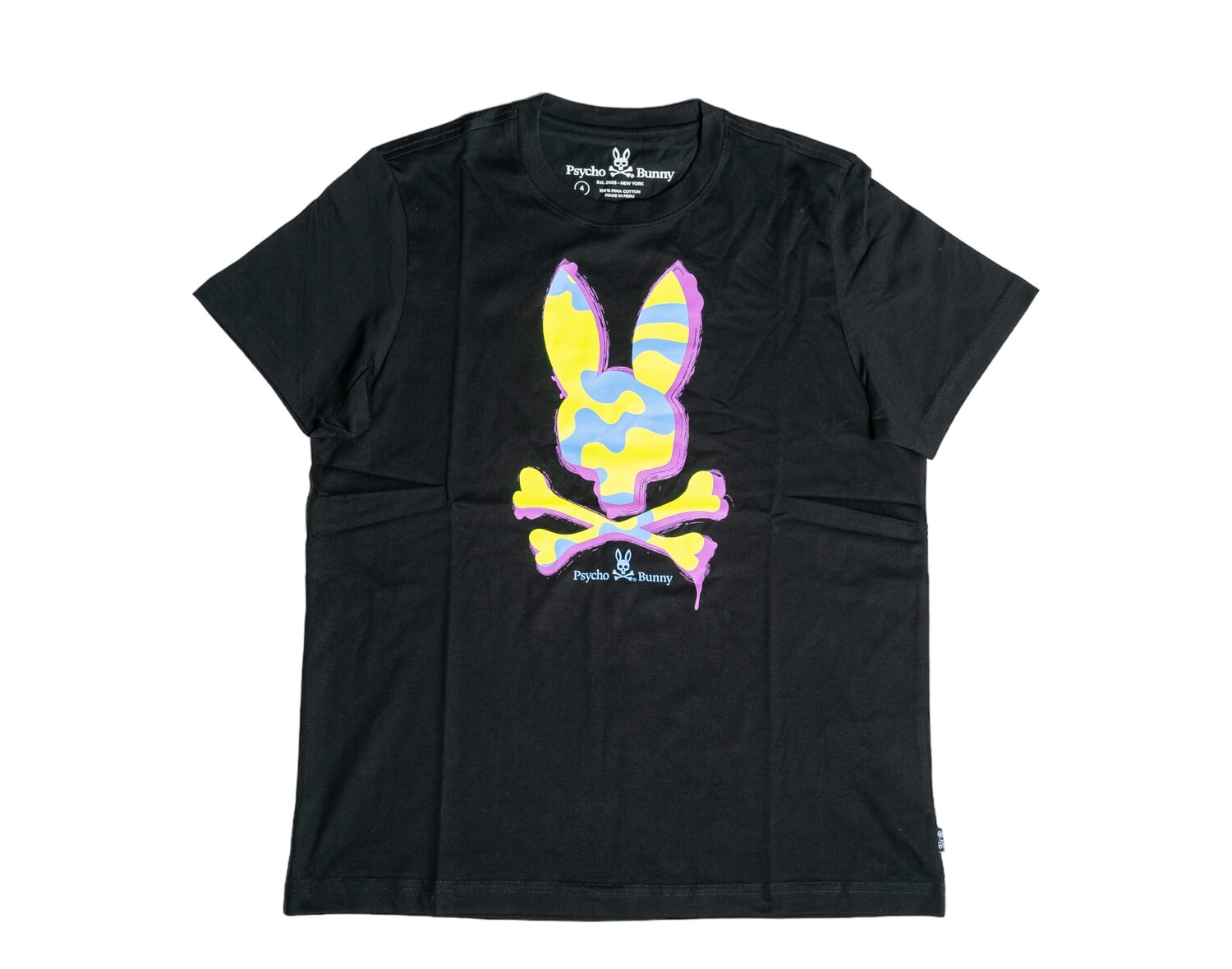 

Черная мужская футболка Psycho Bunny Jacob с рисунком B6U819S1PC-BLK, черный