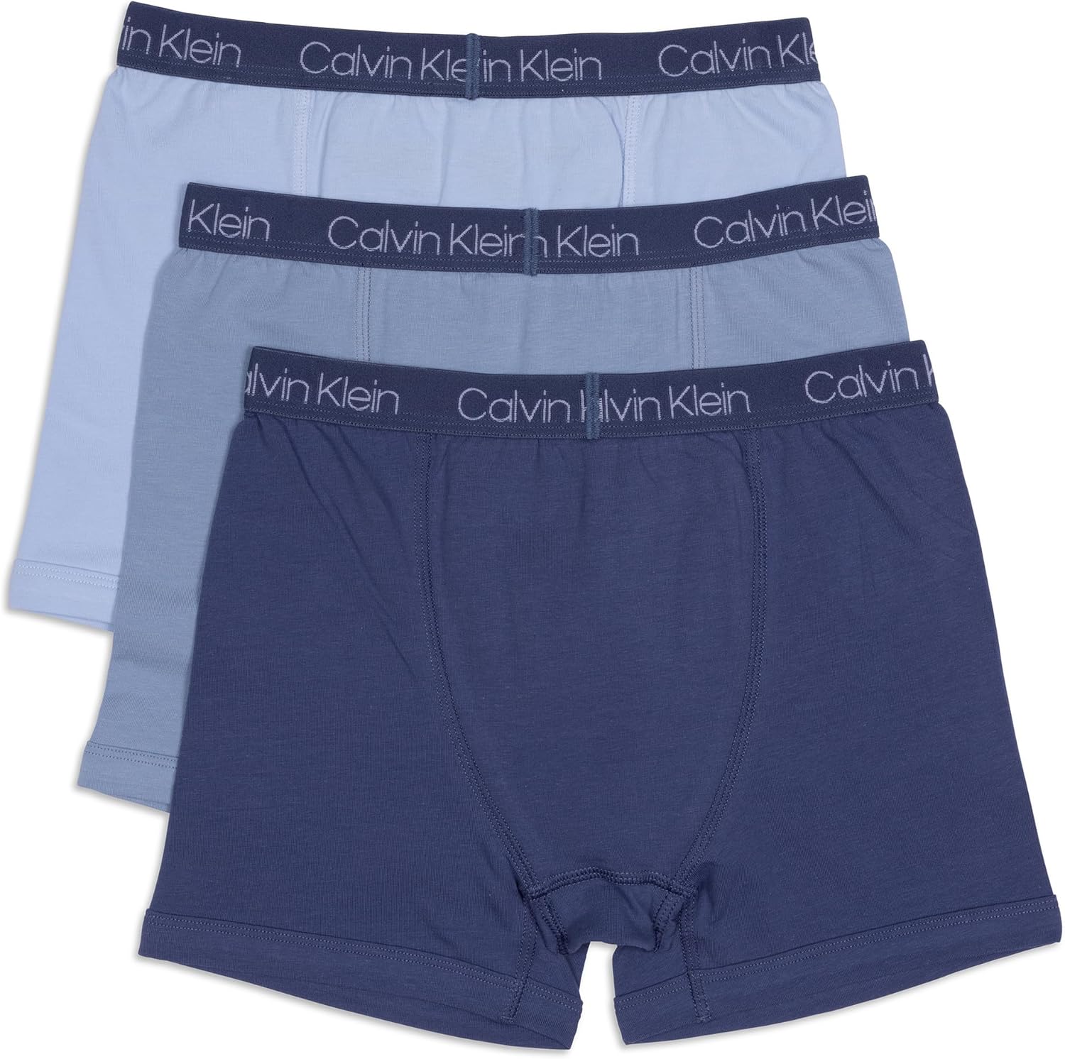 Комплект из 3 трусов-боксеров Calvin Klein для мальчиков. Современные хлопковые трусы-боксеры Calvin Klein для мальчиков., Blue Indigo/Ashley Blue/Skyway — фото 2