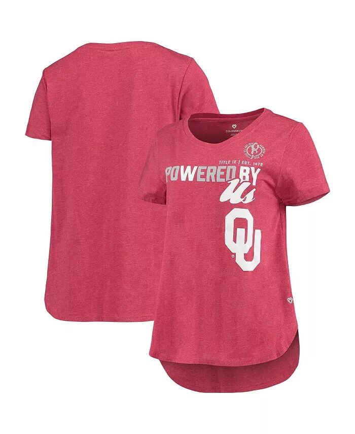 

Женская футболка Heathered Crimson Oklahoma owners Po Wered By Title IX Colosseum