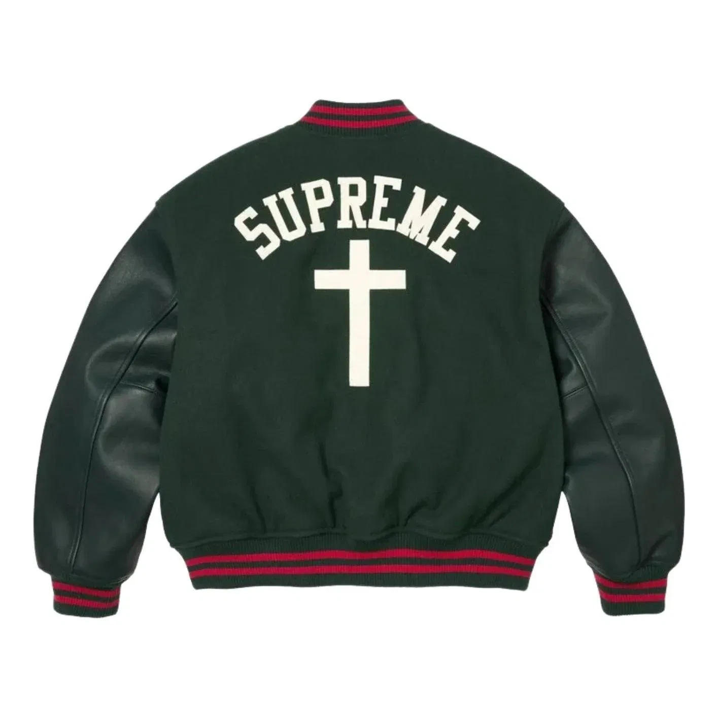 Куртка Supreme SS26 Cross Varsity Jacket 'Dark Green' SUP-SS26-155-GRN, зеленый