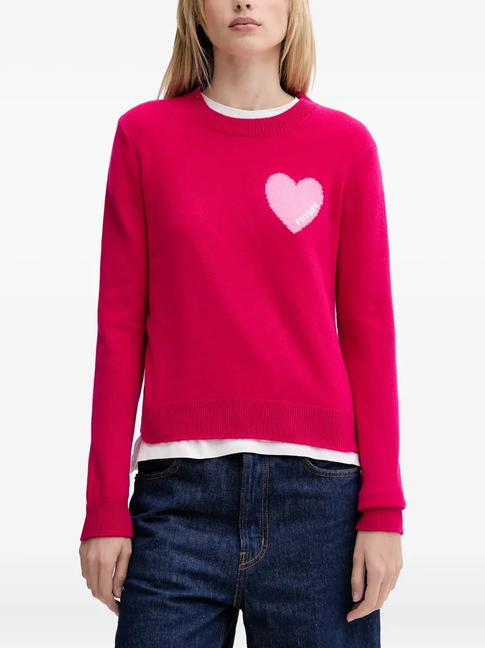 

Свитер с сердечным декором From Future, розовый