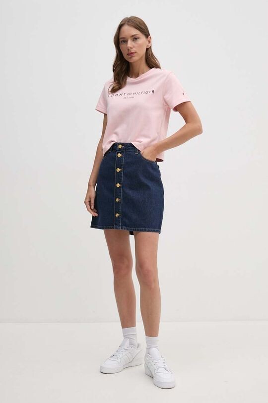 

Хлопковая футболка Tommy Hilfiger, розовый