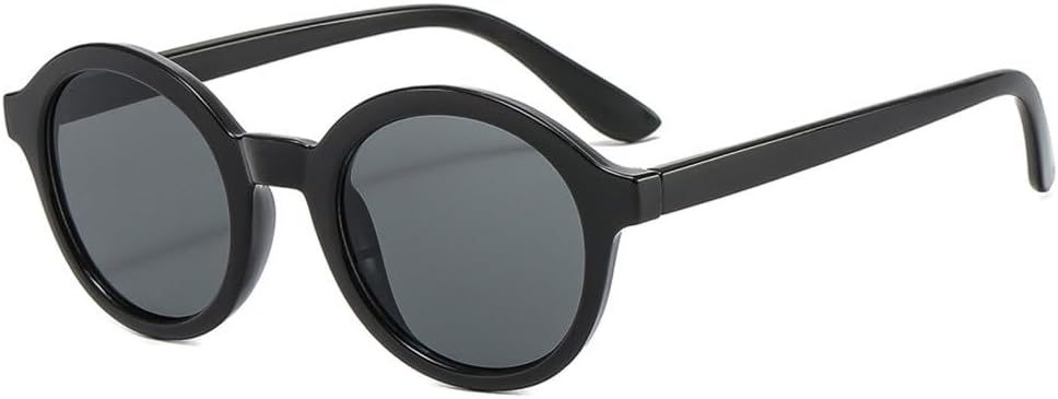 

Круглые солнцезащитные очки 2027 года для женщин и мужчин. Классические круглые очки в маленькой оправе, винтажные, разноцветные, с защитой от УФ-излучения UV400 MTZJH, Black