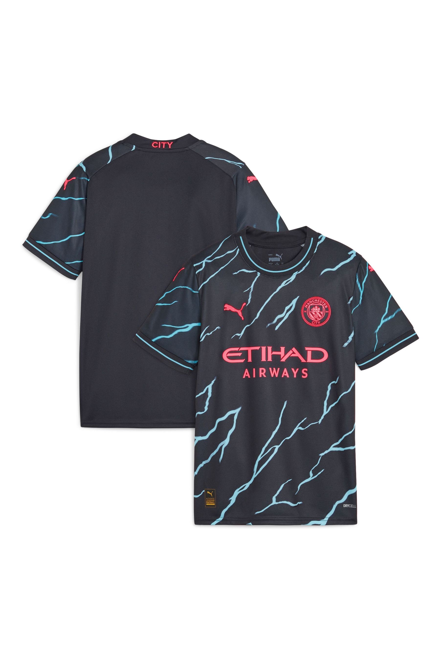 

Детская футбольная майка Manchester City Third Replica 23/24 Puma, синий