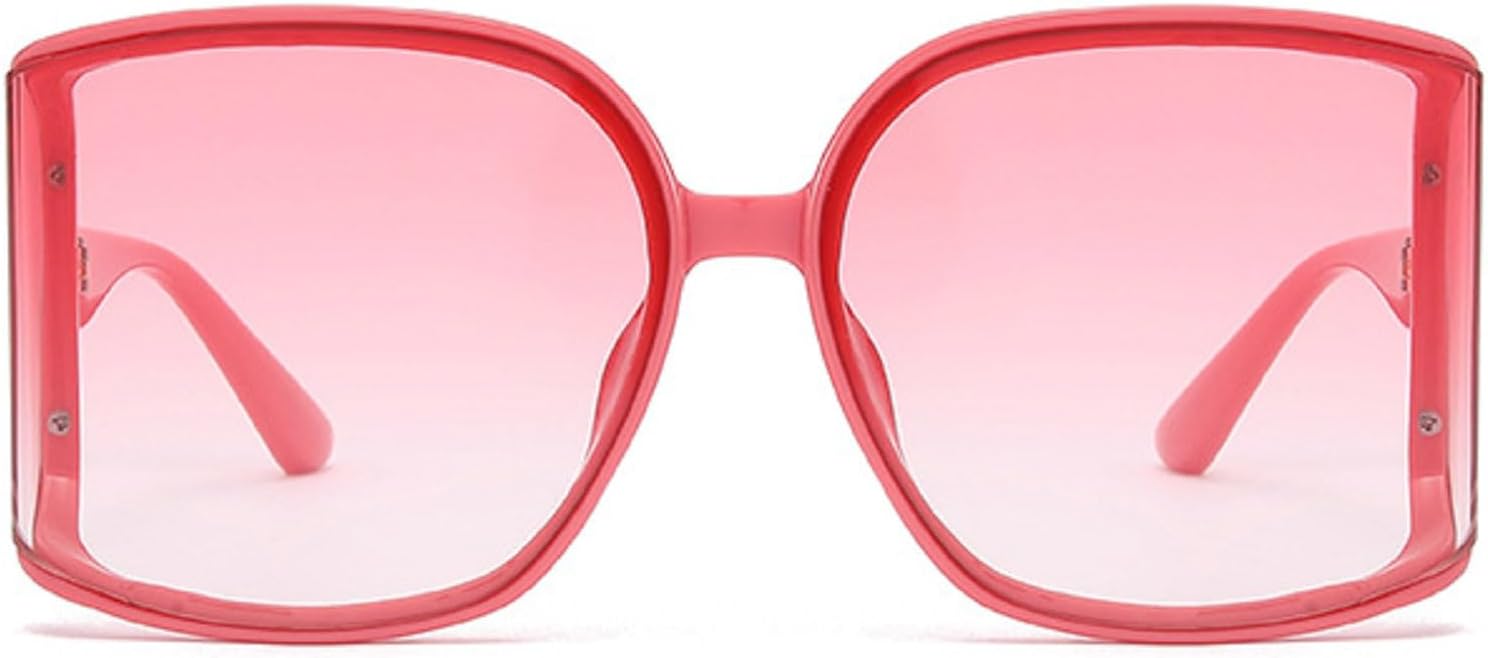 

Большие квадратные солнцезащитные очки для женщин, крупная оправа, 2024 год, роскошные солнцезащитные очки с изогнутыми линзами, солнцезащитные очки-щиток для женщин, N47 mincl, Clear Pink