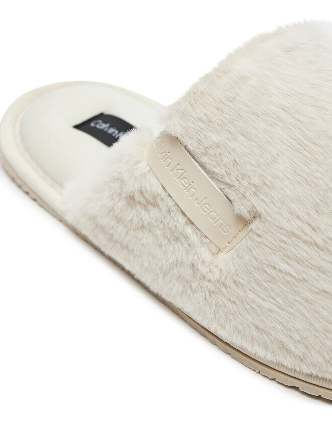 Домашние тапочки Calvin Klein Jeans Hotel Slipper Fur After Glow YW0YW01593, экрю — фото 4