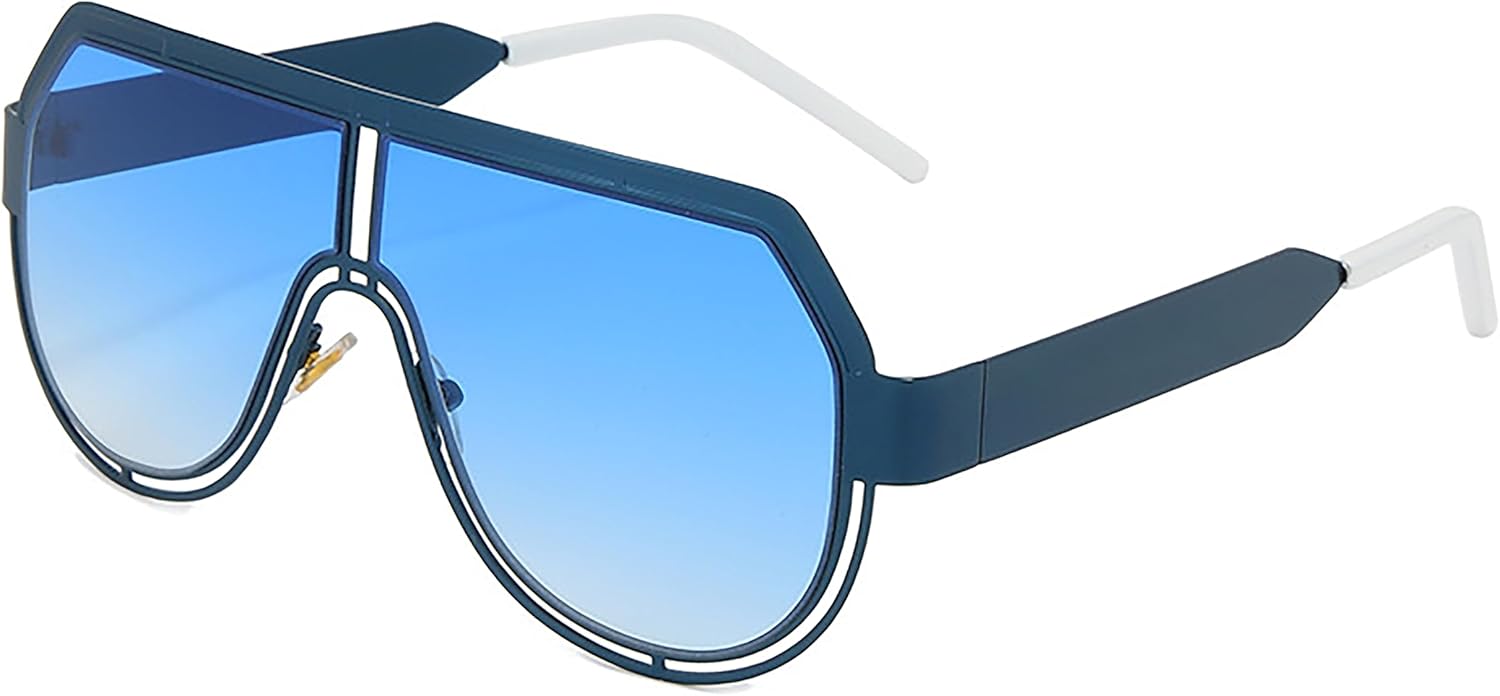 

Солнцезащитные очки с плоской верхней частью, увеличенного размера, цельные, из пластика и металла, ретро, ​​для женщин и мужчин, с защитой от УФ-излучения UV400 Generic, C