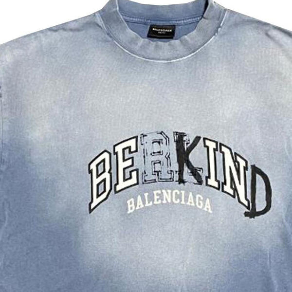 Футболка be kind crewneck t-shirt 'blue' Balenciaga, синий — фото 3