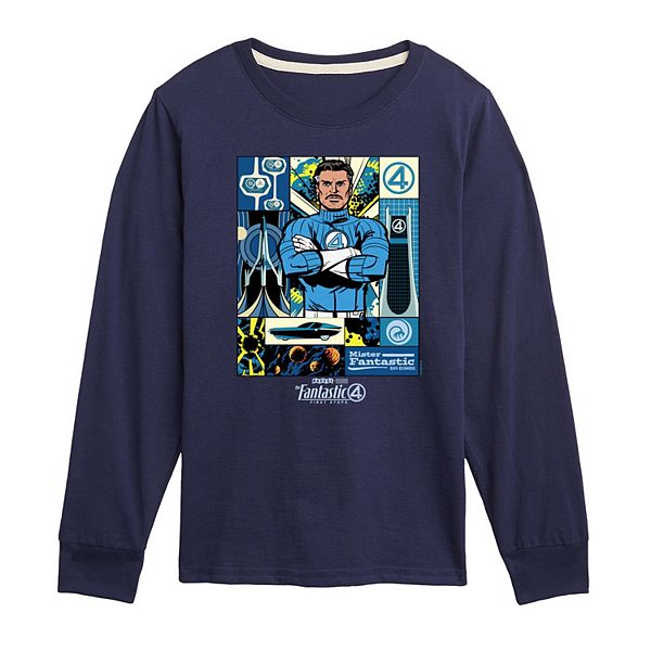

Футболка с длинным рукавом Mister Fantastic для мальчиков 8-20 Marvel, Navy