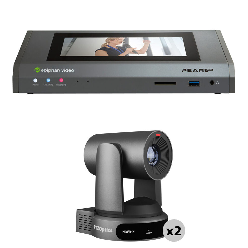 

Комплект Epiphan Pearl Mini Live 1080p с двумя камерами PTZOptics Move UHD 4K 30x (серый)