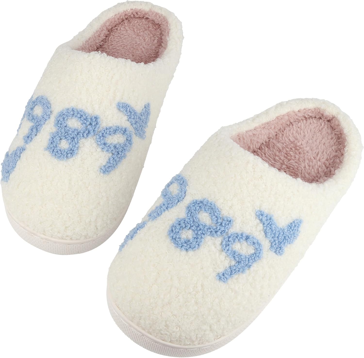 

Женские и мужские домашние тапочки, удобные плюшевые тапочки для дома, спальни и помещения Trefidy, голубой/серый