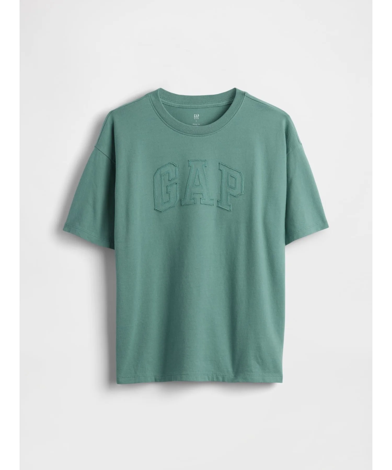 (K) Футболка свободного кроя с логотипом GAP (детская), BOGGY_GREEN_811