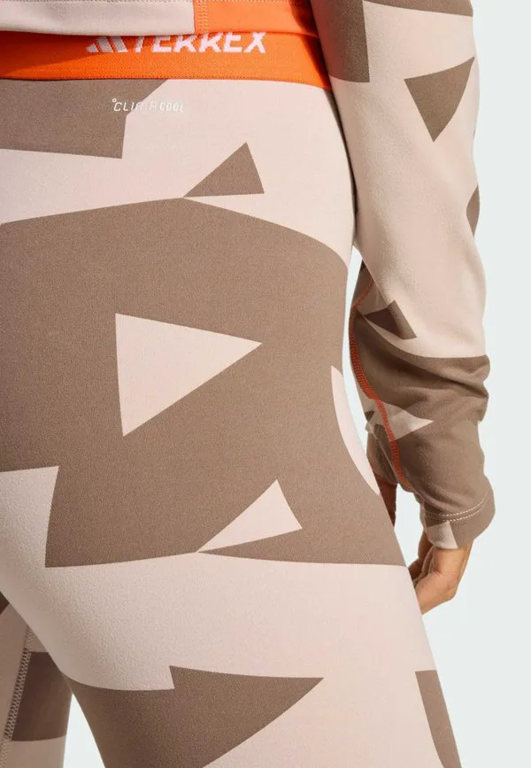 Многоцветные леггинсы из синтетической ткани Adidas Terrex, Taupe — фото 4