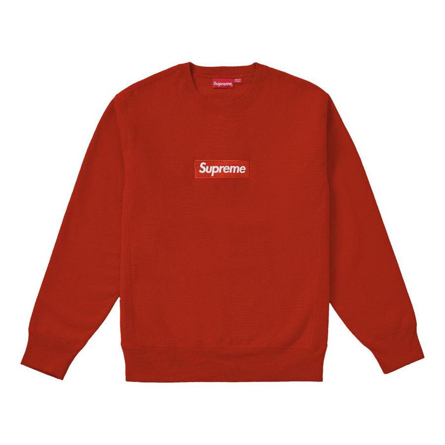 

Худи Supreme FW18 Box Logo Crewneck Rust Classic Round Neck Pullover BOGO Unisex Red, красный