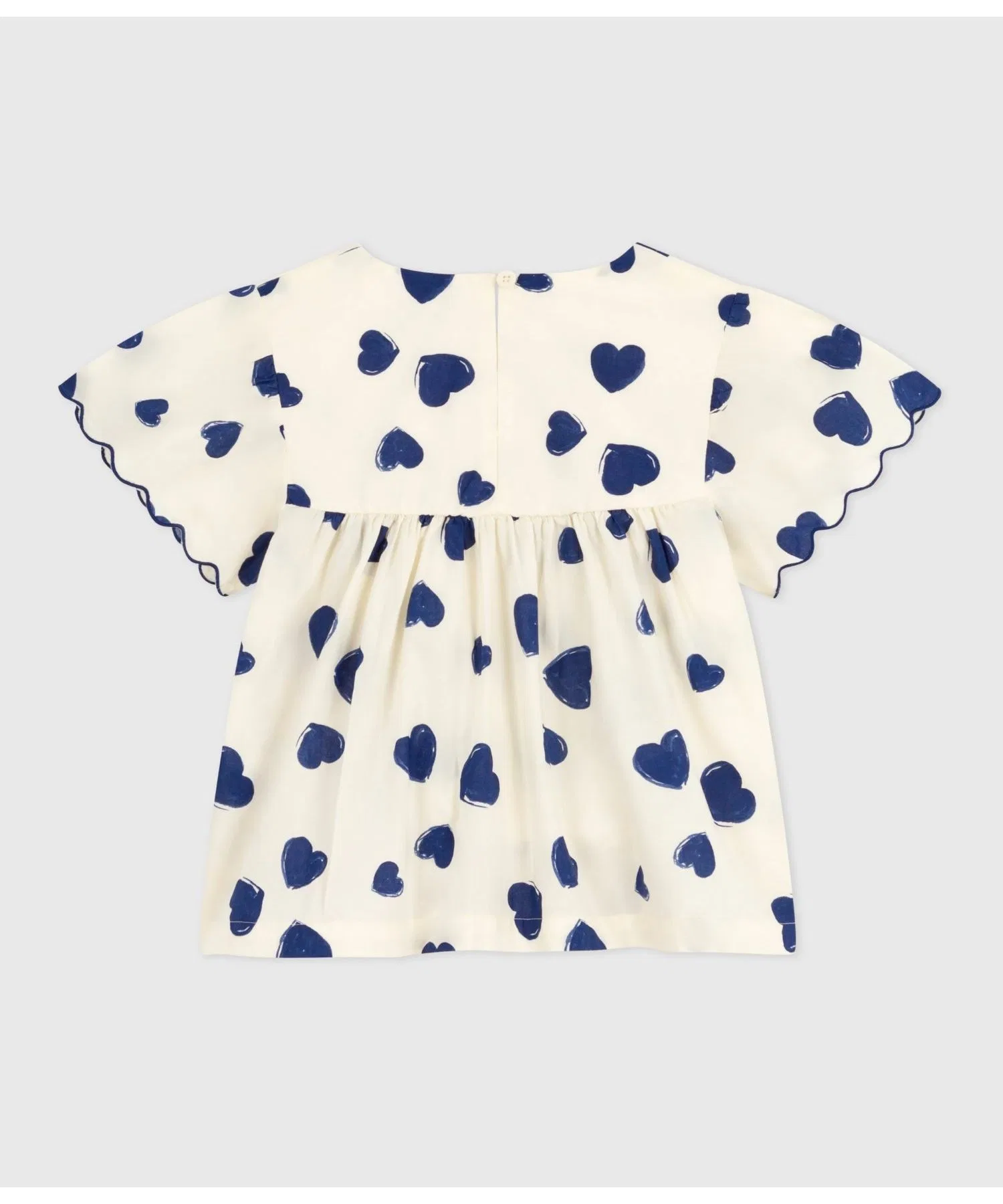 Детская футболка с коротким рукавом PETIT BATEAU в горошек белая с синим — фото 2