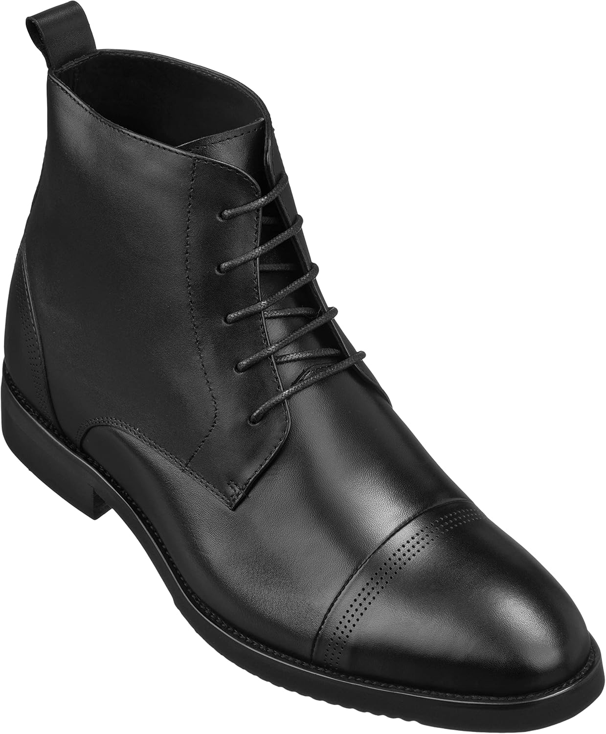 

Мужские невидимые ботинки-поднятые CALTO - черная премиальная кожаная обувь на шнуровке с закрытым носком - увеличение роста на 7 см - K28003 - размер 9,5 D(M) US