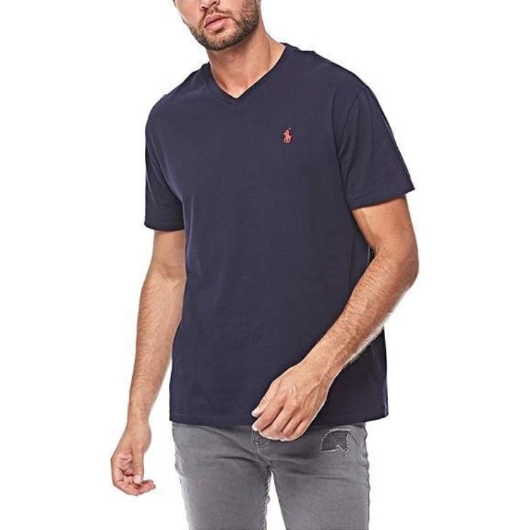 Polo Pony V Neck T Shirt Polo Ralph Lauren, синий — фото 3