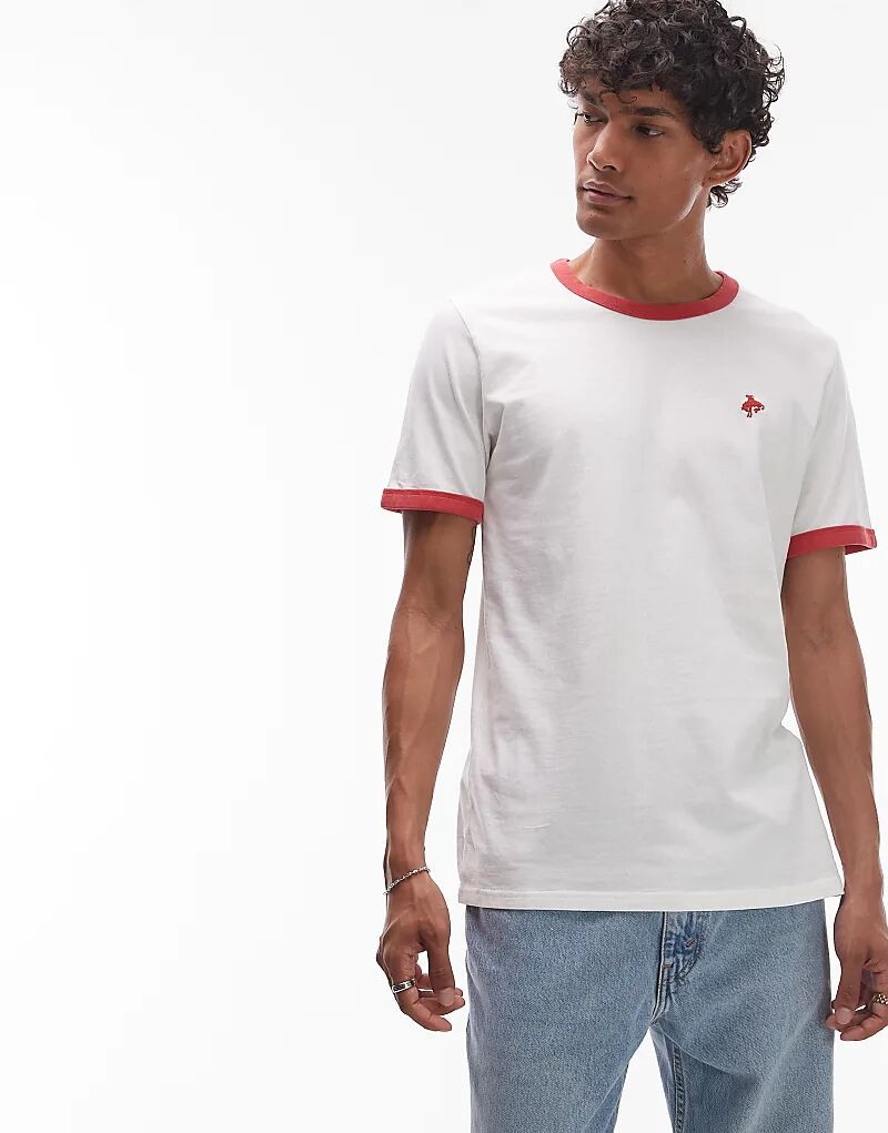 

Футболка Levi's в стиле ретро с ковбойской вышивкой, белая