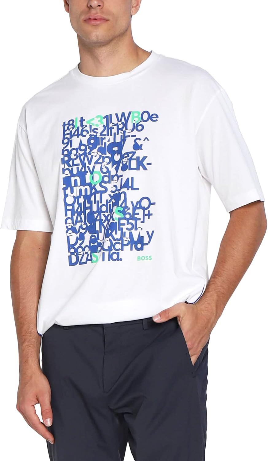 

Мужская футболка Hugo Boss Tee 5 с коротким рукавом и круглым вырезом, бело-голубым логотипом, White, Синий, Мужская футболка Hugo Boss Tee 5 с коротким рукавом и круглым вырезом, бело-голубым логотипом, White