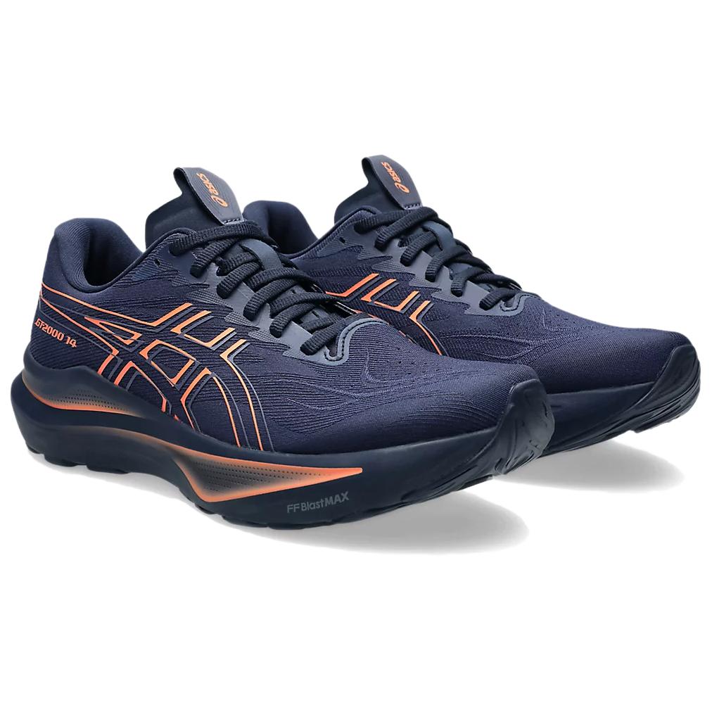 Мужские кроссовки для тренировок, марафона и бега GT 2000 14 AHAR+/FF BLAST MAX Midnight Blue ASICS, темно-синий/ Coral Pink — фото 4
