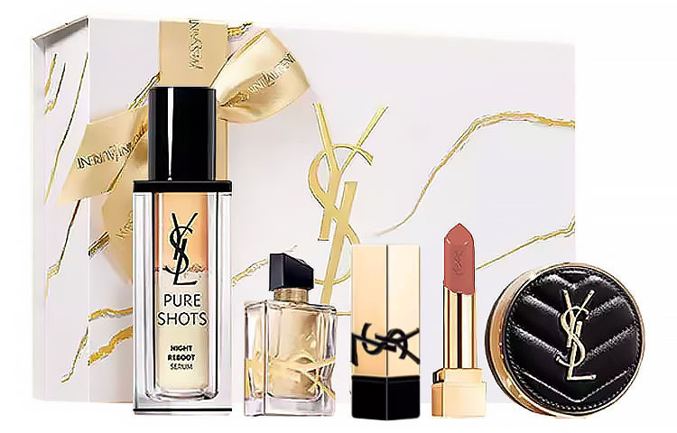 Подарочный набор Yves Saint Laurent: сыворотка, 30 мл + миниатюра парфюма Libre, 7,5 мл + губная помада #RM + кушон #B20 — фото 2