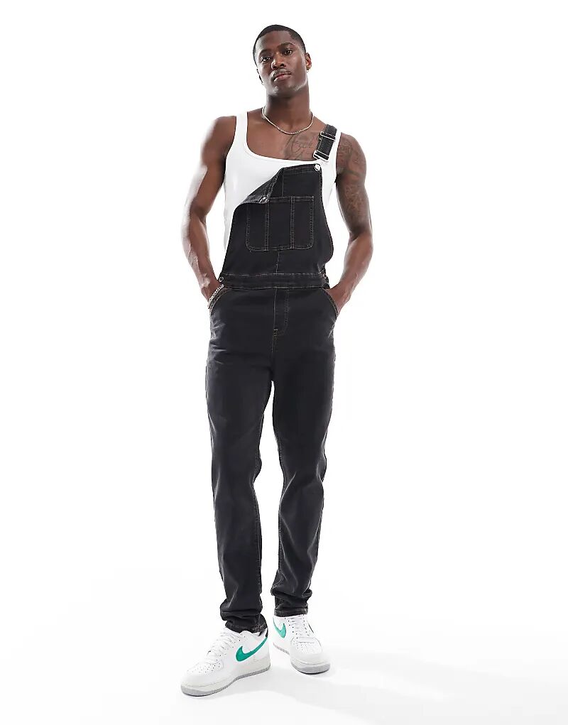 

Узкий джинсовый комбинезон ASOS DESIGN черного цвета