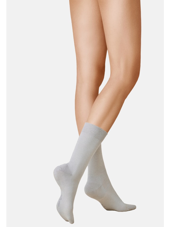 

Kunert Мягкие шерстяно-хлопковые носки со свободной от давления манжетой, светло-серого цвета