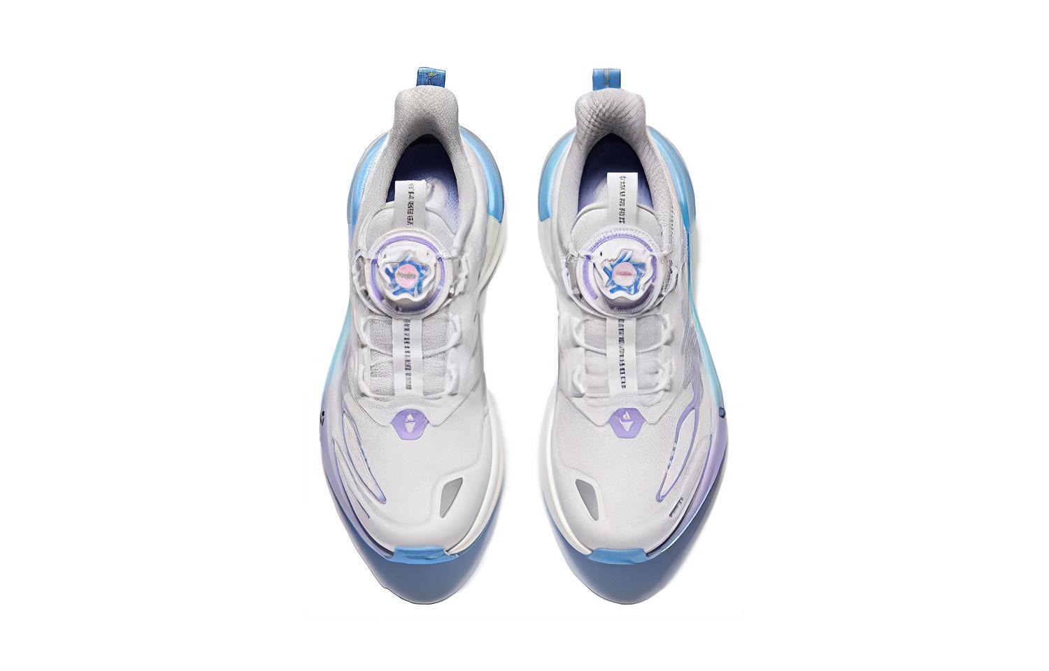 Antakids Амортизация, износостойкие низкие детские беговые кроссовки white silver blue — фото 4