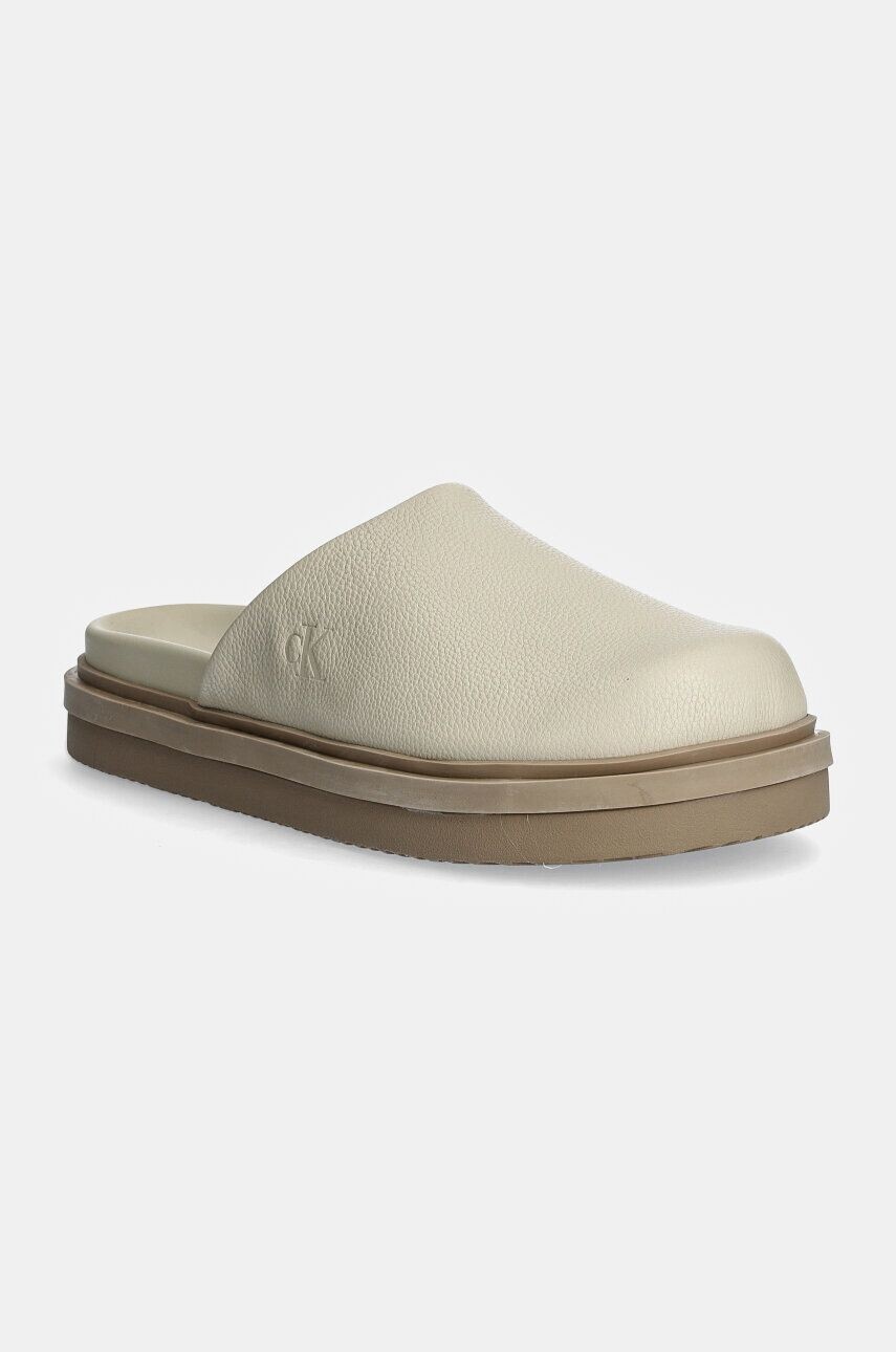 

Кожаные шлепанцы Calvin Klein Jeans HOME CLOG SLIDE MG LTH, бежевый