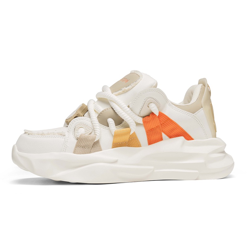 

CEKOOM Мужские скейтерские кроссовки низкие бежево-абрикосовые с черно-зеленым, цвет Beige Apricot